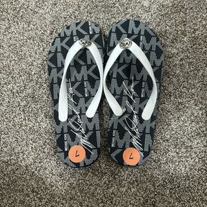 Michael Kors navy and white sandals